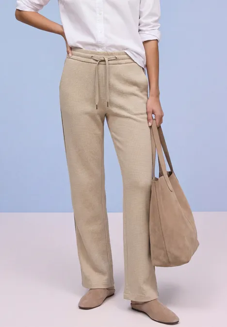 Pantalon Straight Legs cotton beige