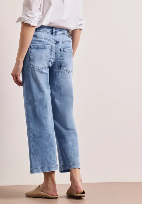 High Waist Wide Leg Jeans en Loose Fit light blue wash