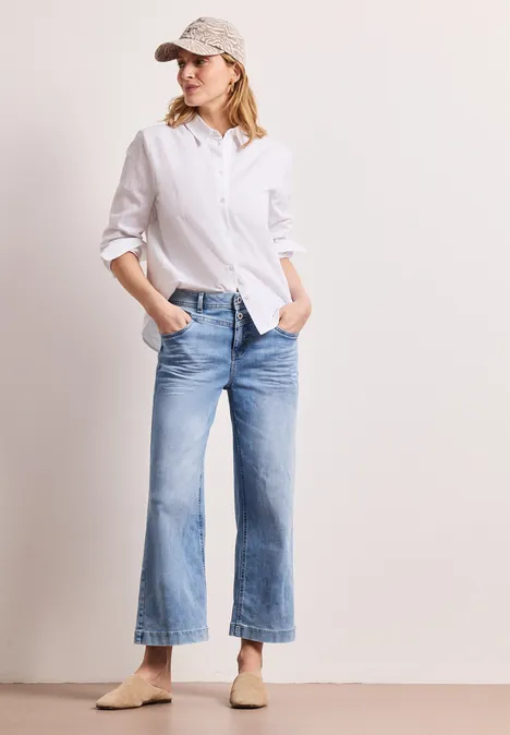 High Waist Wide Leg Jeans en Loose Fit light blue wash