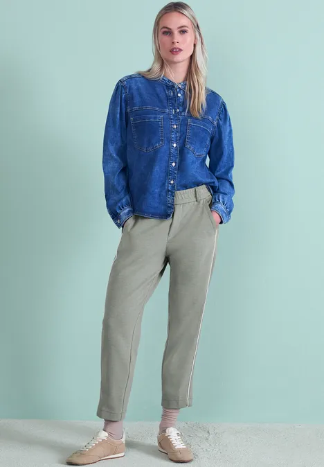 Broek met smalle pijpen dark mint green Broek met smalle pijpen dark mint green