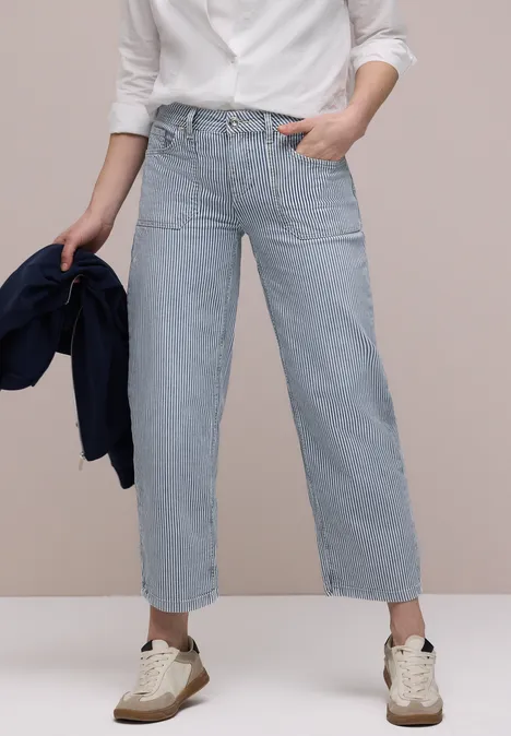 Straight Leg Jeans mit Streifen indigo striped wash Straight Leg Jeans mit Streifen indigo striped wash