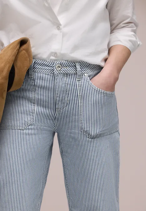 Straight Leg Jeans mit Streifen indigo striped wash Straight Leg Jeans mit Streifen indigo striped wash
