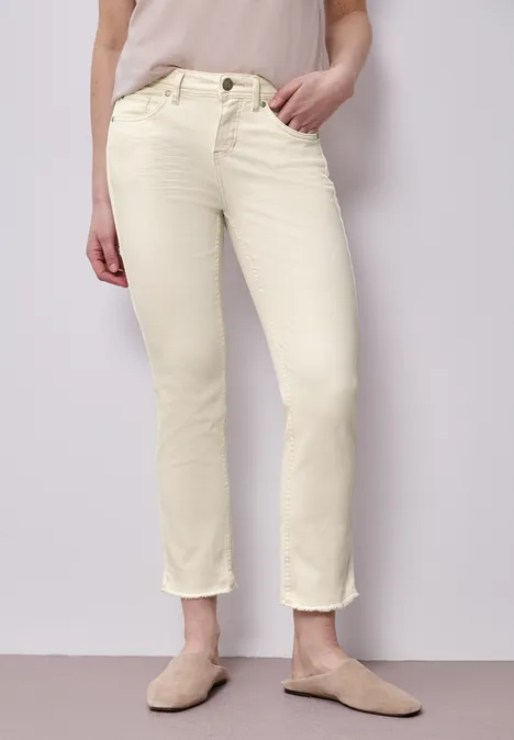 Jeans avec ourlet frangé ecru soft washed