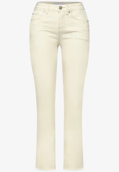 Jeans avec ourlet frangé ecru soft washed