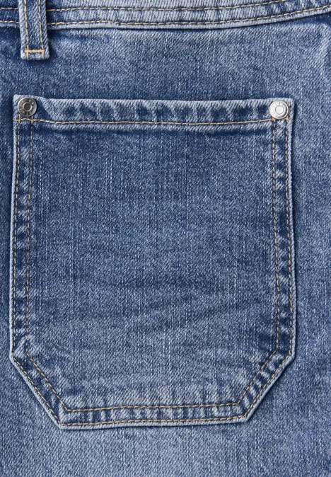 Jeans met zoomdetail mid blue washed