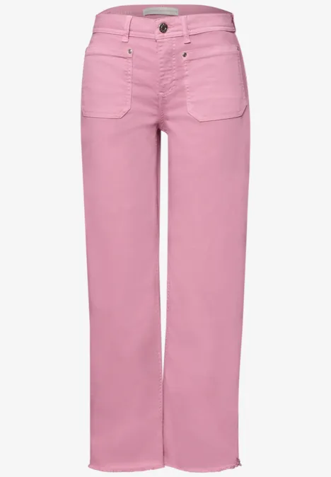 Jeans Straight Legs avec détail d'ourlet pink washed
