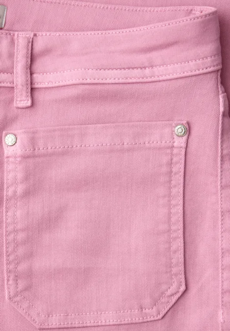 Jeans Straight Legs avec détail d'ourlet pink washed