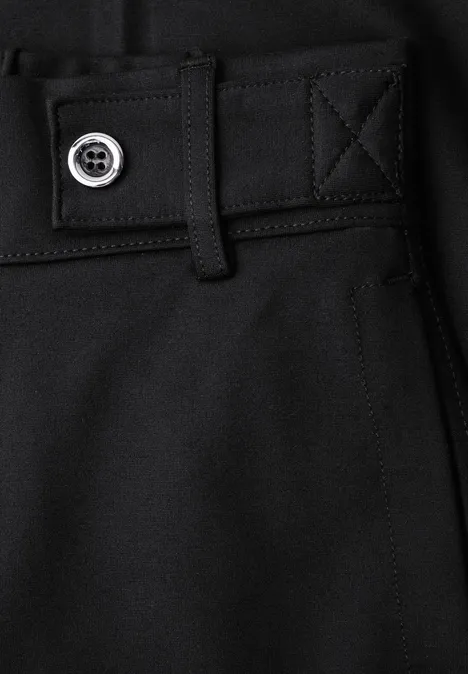 Wide Leg Hose mit Knopfdetail Black