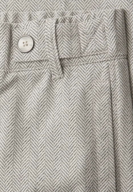 High Waist Wide Leg Hose mit Knopfdetail smoke beige