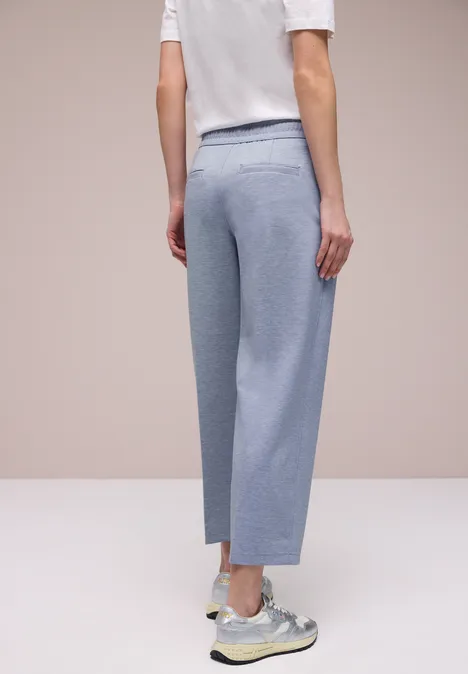 Pantalon Wide Legs avec taille élastique country blue mel.