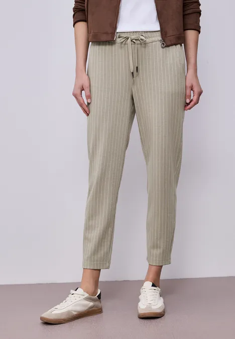 Straight Leg Hose mit Streifen safari beige
