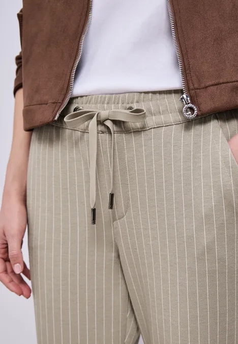Straight Leg Hose mit Streifen safari beige