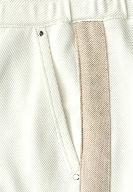 Wide Legs broek met galonstrepen off white