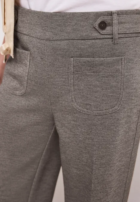 Wide Legs broek met knoopdetails espresso brown