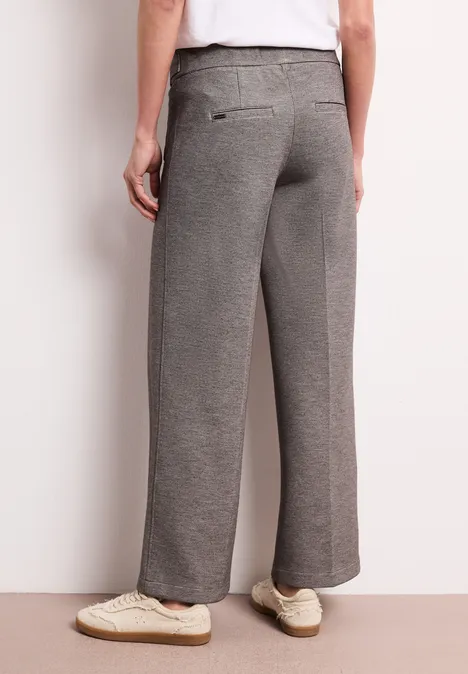 Wide Legs broek met knoopdetails espresso brown