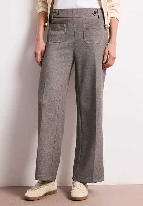 Wide Legs broek met knoopdetails espresso brown