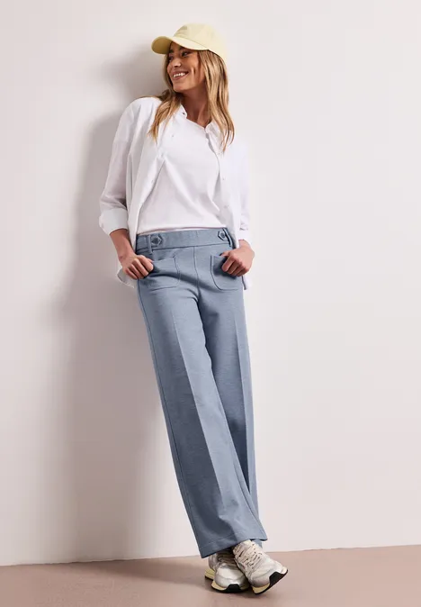 Wide Legs broek met knoopdetails hushed blue