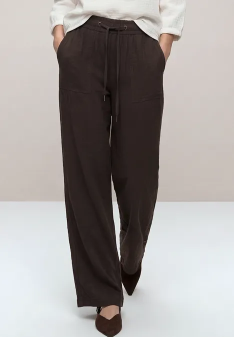 High Waist broek met wijde pijpen in Loose Fit espresso brown High Waist broek met wijde pijpen in Loose Fit espresso brown