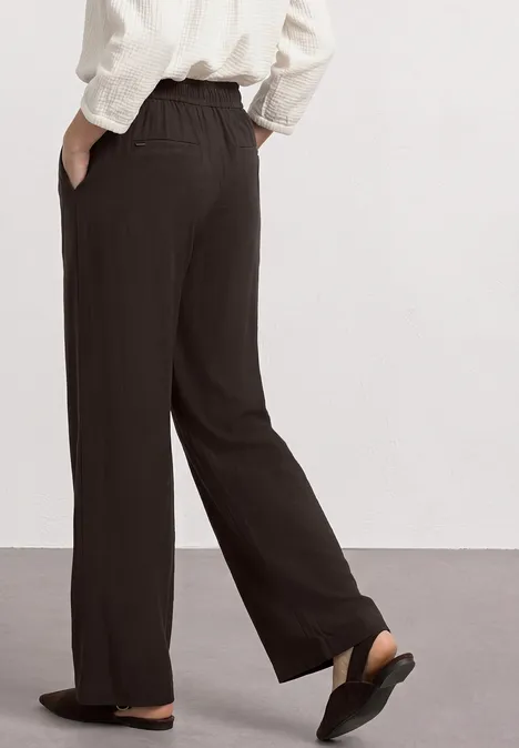 High Waist broek met wijde pijpen in Loose Fit espresso brown High Waist broek met wijde pijpen in Loose Fit espresso brown
