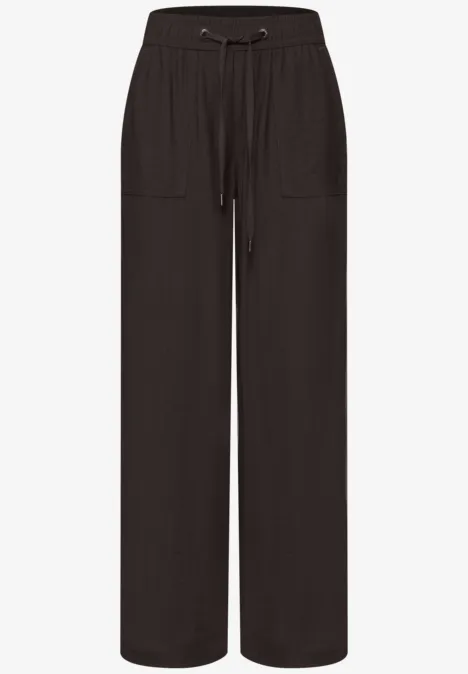 High Waist broek met wijde pijpen in Loose Fit espresso brown High Waist broek met wijde pijpen in Loose Fit espresso brown