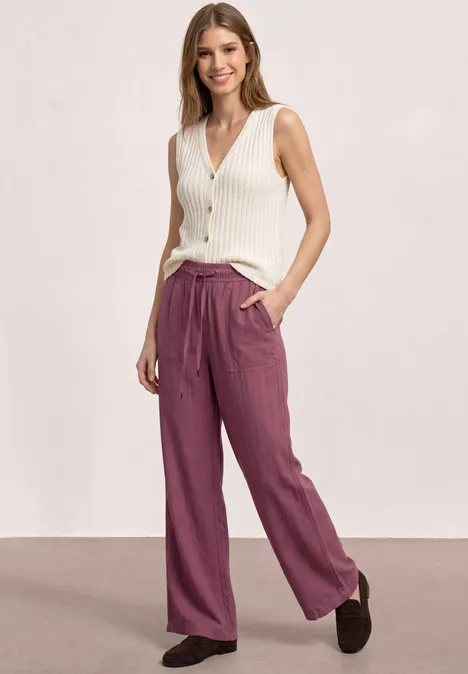 High Waist Wide Leg Hose im Loose Fit dark clouded blush