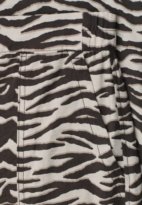 Wide Legs broek in Loose Fit met leopatroon espresso brown