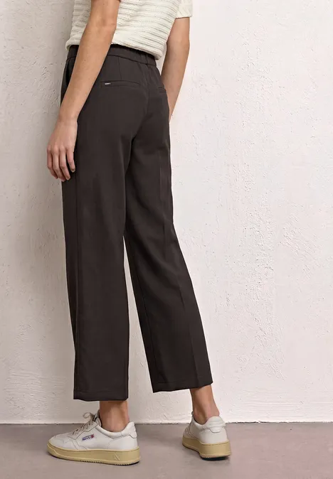 Straight Leg Hose mit Gürteldetails espresso brown Straight Leg Hose mit Gürteldetails espresso brown