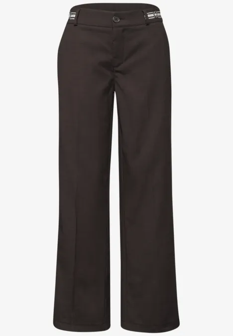 Straight Leg Hose mit Gürteldetails espresso brown Straight Leg Hose mit Gürteldetails espresso brown