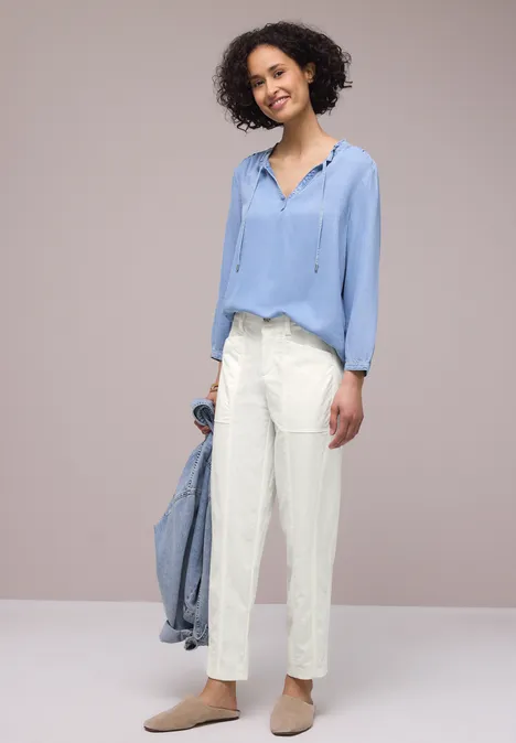 High Waist Barrel Leg Hose im Casual Fit off white High Waist Barrel Leg Hose im Casual Fit off white