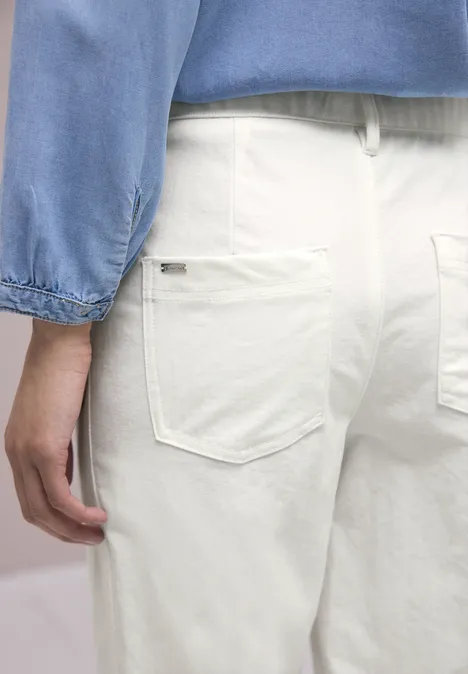 High Waist Barrel Leg Hose im Casual Fit off white High Waist Barrel Leg Hose im Casual Fit off white