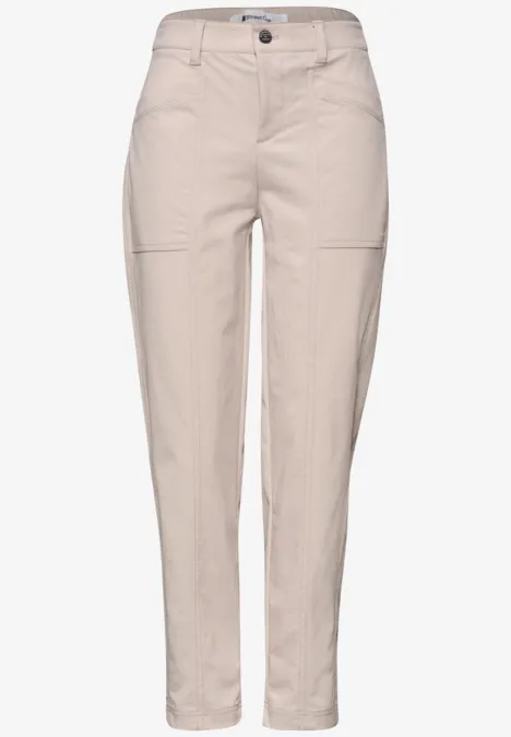 High Waist Barrel Leg Hose im Casual Fit clay sand