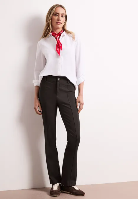 High Waist bootcut broek in een skinny Fit espresso brown