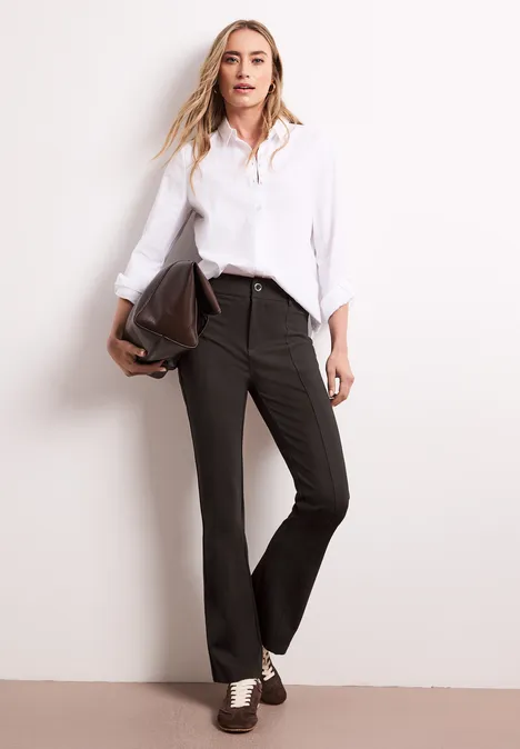 High Waist bootcut broek in een skinny Fit espresso brown