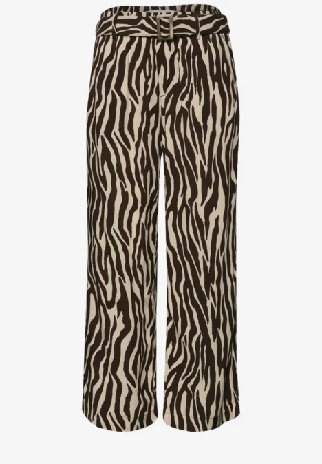 Pantalon ample à motif zèbre avec taille élastique.