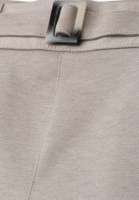 High Waist Culotte met gespdetails clay sand Beige canvasstof, centrale naad en stoffen lus met rechthoekige metalen gesp