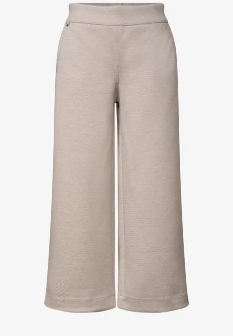 High Waist Culotte im Casual Fit saddle brown Beige, weite Fleece-Hose mit hoher Taille und geradem Bein.