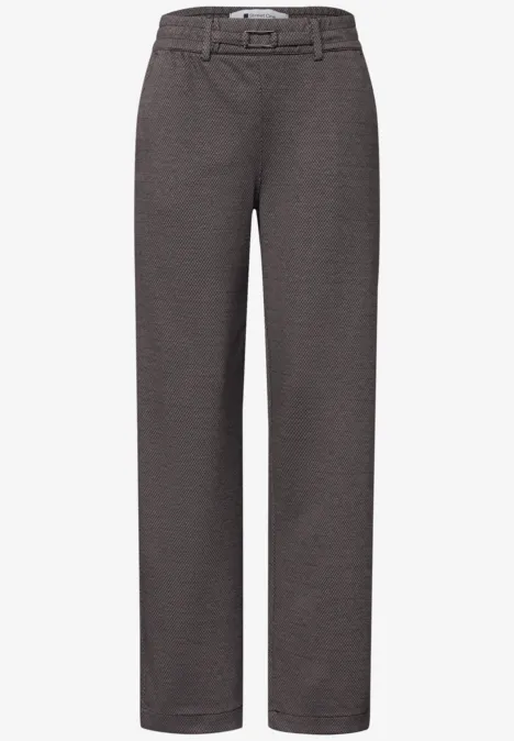 Pantalon gris brun à coupe droite et taille classique