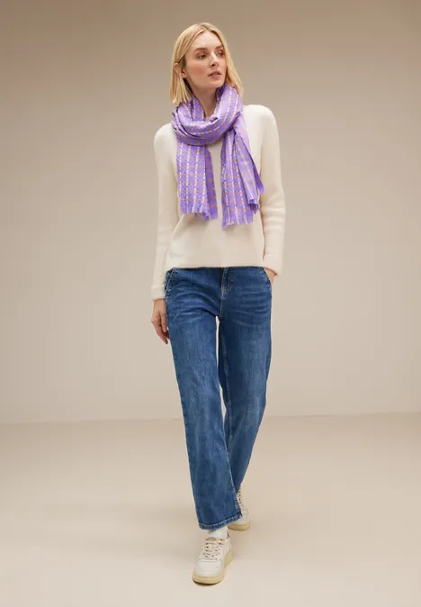 Schal mit Karomuster shiny lilac