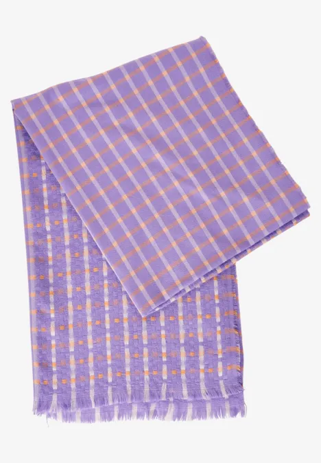 Schal mit Karomuster shiny lilac