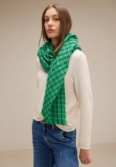 Schal mit Karomuster arty green