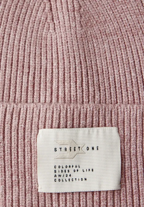 Bonnet avec badge rosewood pink melange