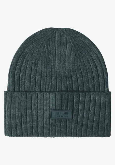 Strick-Beanie dark forest green mel.