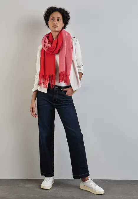 Schal mit Fransen mandarin red