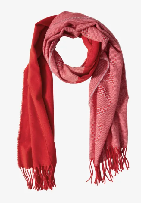 Schal mit Fransen mandarin red