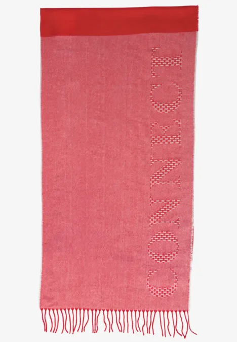 Schal mit Fransen mandarin red