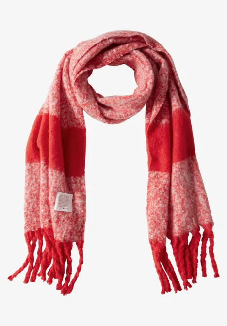 Schal mit Fransen mandarin red