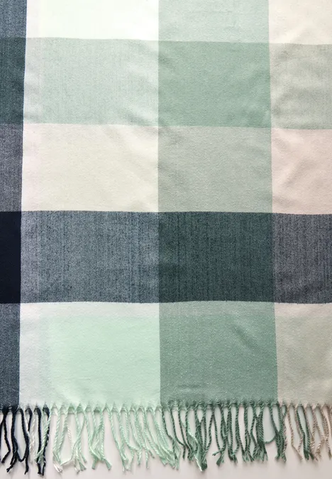 Kuscheliger Madras Schal mint green