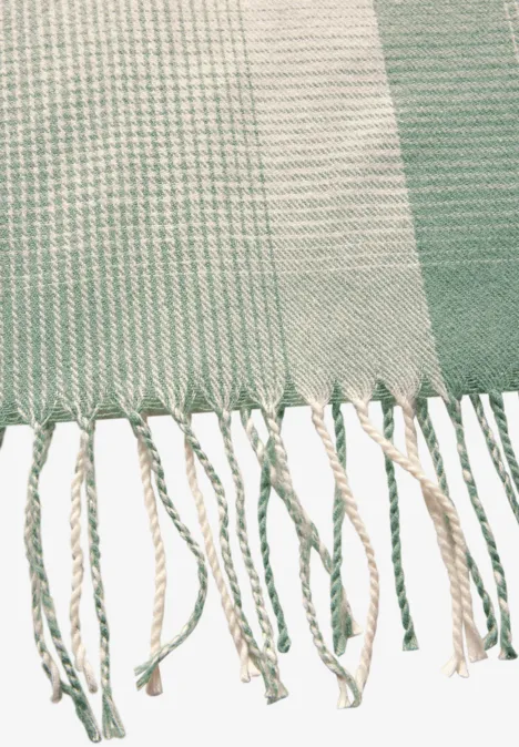 Langer karierter Schal mint green