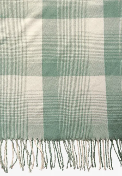 Langer karierter Schal mint green