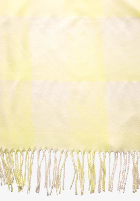 Langer karierter Schal vanilla yellow
